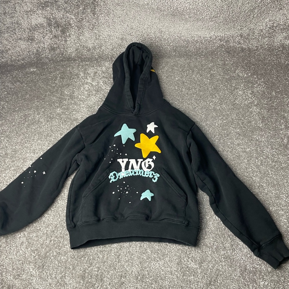 Overtime hoodie black youth size medium- fits like a size small- YNG dreamers